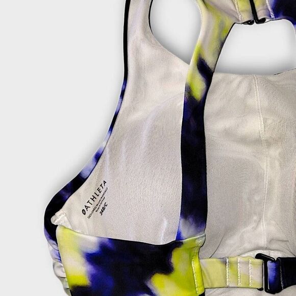 Athleta Womens Top Sz 34BC Green Racer‎ Tank Bra Insert Support Athletic Yoga - Picture 3 of 7